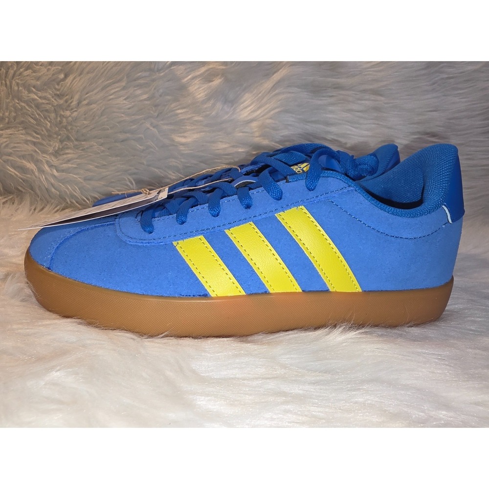 Youth Shoes adidas VL Court 3.0 K Bright Royal Yellow Gum Size 5 JH8723